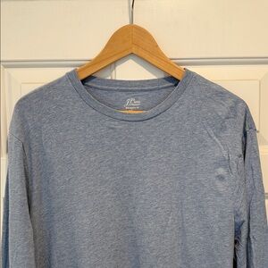 J. Crew Men's Heather Blue Long Sleeve Tee